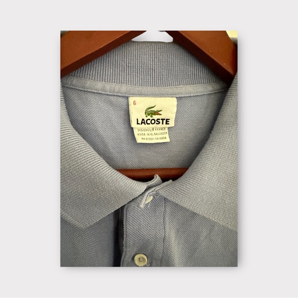 Mens Lacoste Polo periwinkle size 6 (xl) like new - Picture 2 of 3